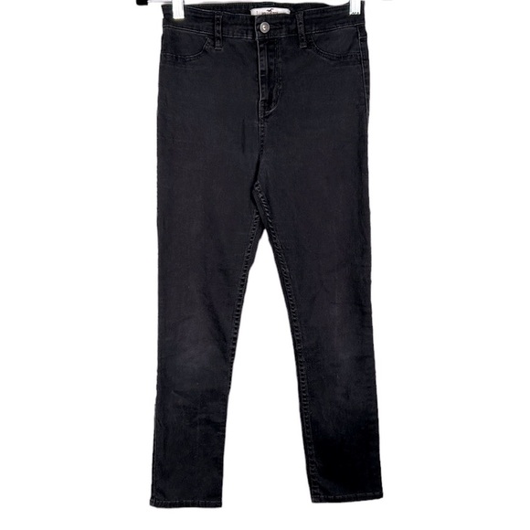Hollister Juniors Black Washed High Rise Skinny Jeans Size 1 - Picture 1 of 9